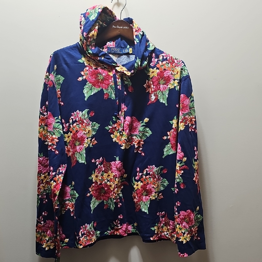 Ralph Lauren Navy Floral Long Sleeve Hoodie